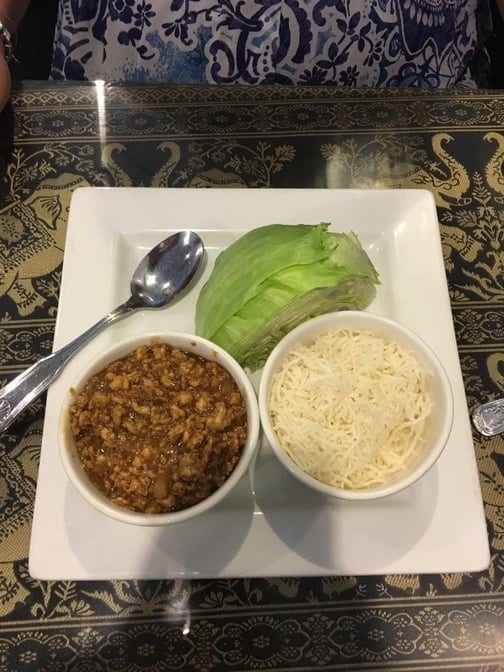 Chicken Lettuce Wraps Appetizer.