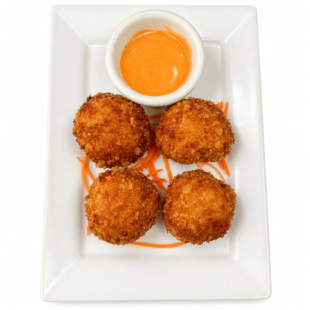 Cheese Risotto Rice Ball Appetizer.