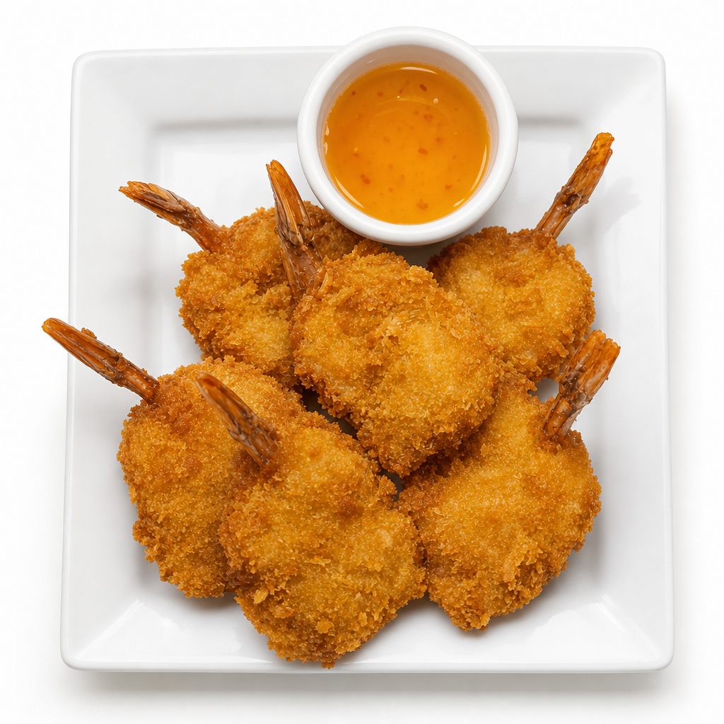 Crispy Fried Butterfly Shrimp.